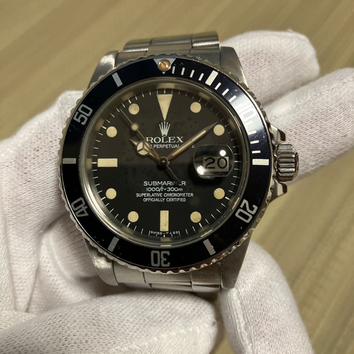 ROLEX サブマリーナデイト 83年製 フチなし ブラック 修理明細書付 16800 自動巻き の画像2