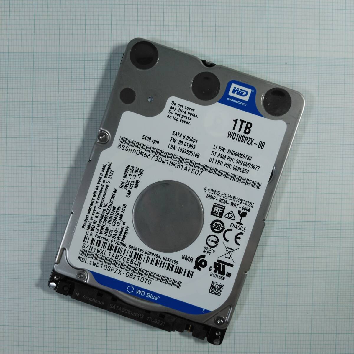 2 5インチ HDD WDC WD10SPZX-08Z10 1000GB 1TB 7mm 中古動作品 2 5インチ HDD WDC WD10SPZX-08Z10 1000GB 1TB 7mm 中古動作品