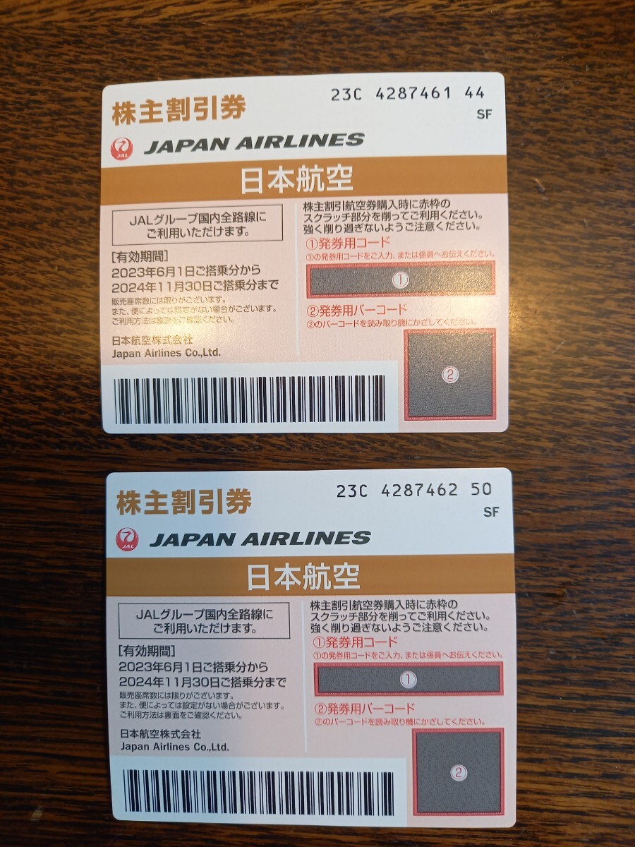 JAL Japan Air Lines акционер пригласительный билет 2 шт. комплект 2024 год 11 месяц 30 до дня 