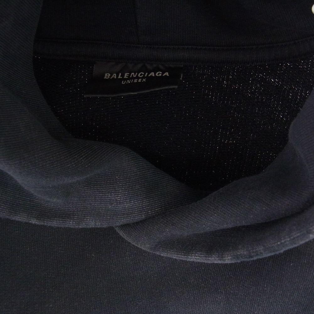 BALENCIAGA バレンシアガ 23AW 744462 TQUX7 パリス ムーン デストロイ加工 オーバーサイズ ポケット フーディー パーカー【中古】_画像3