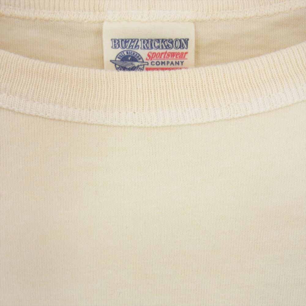 Buzz Rickson's バズリクソンズ FINEST MILITARY CAP ロゴ 半袖 Tシャツ オフホワイト系 M【中古】_画像3