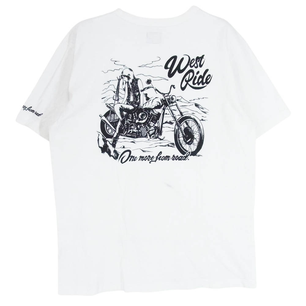 ウエストライド WEST RIDE バックプリント Ｔシャツ カットソー 半袖 ホワイト系 38【中古】_画像2