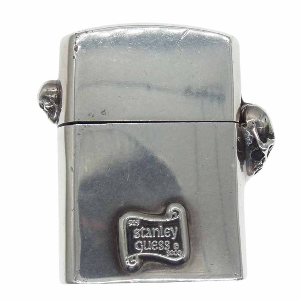 STANLEY GUESS スタンリーゲス スカルヒンジ 2スモールスカル マルチウッド ジッポライターケース Zippo シルバー系【中古】の画像2