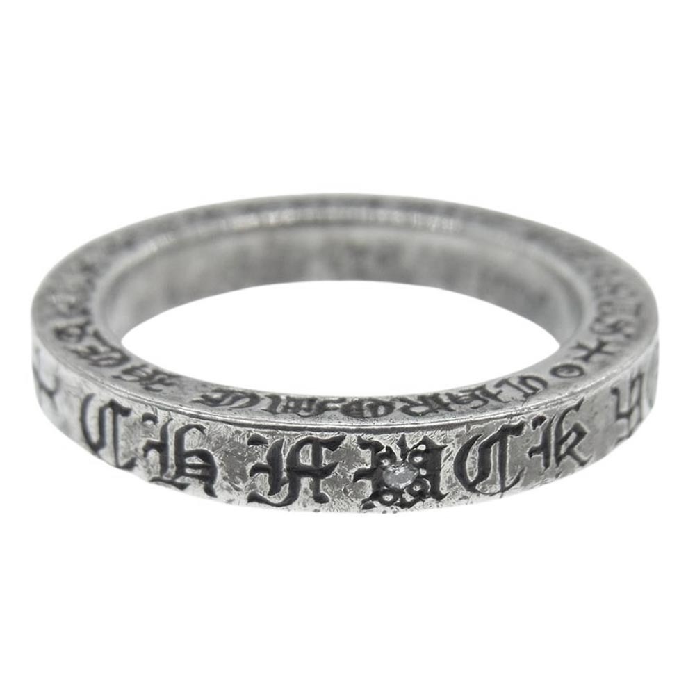 CHROME HEARTS クロムハーツ（原本無） 3mm スペーサーリング 1ダイヤ リング シルバー系 14号【中古】_画像1