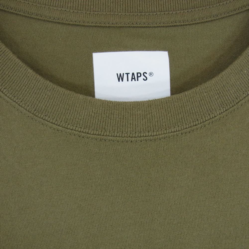 WTAPS ダブルタップス 21AW WTVUA L/S TEE 長袖 ロングスリーブ Tシャツ カットソー カーキ系 X 03【中古】_画像3