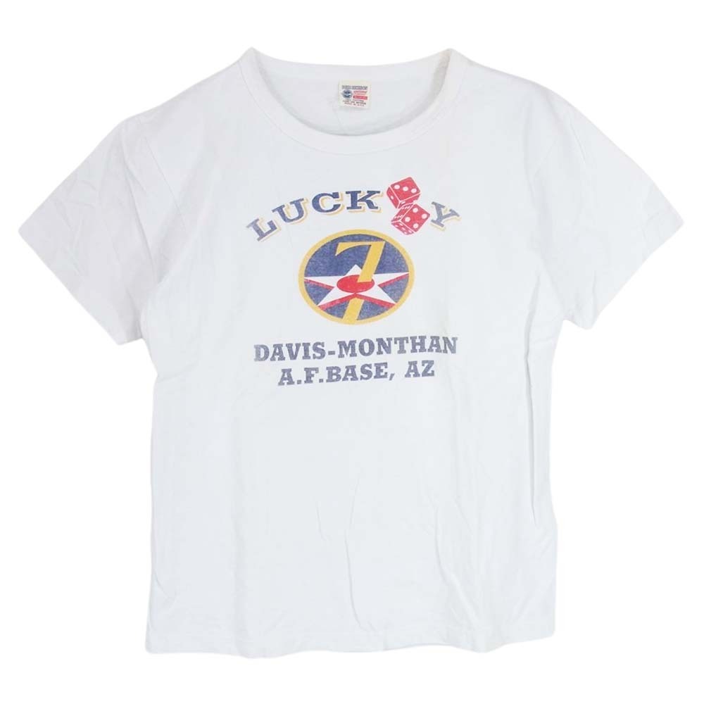 Buzz Rickson's バズリクソンズ LUCKY 7 プリント 半袖 Tシャツ ホワイト系 M【中古】_画像1