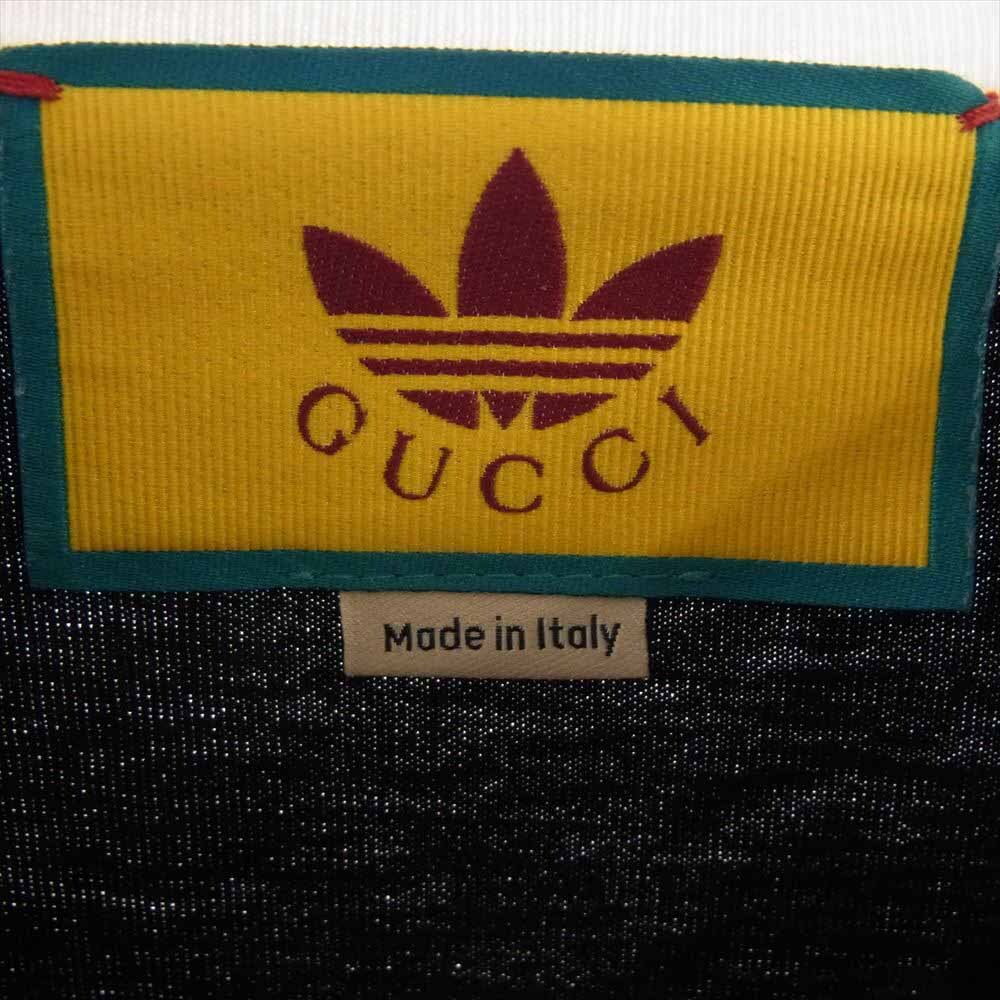 GUCCI グッチ 727694 XJE7J × adidas アディダス トレフォイル ウェブ スリーストライプス 半袖 リンガー Tシャツ ブラック系 L【中古】_画像4