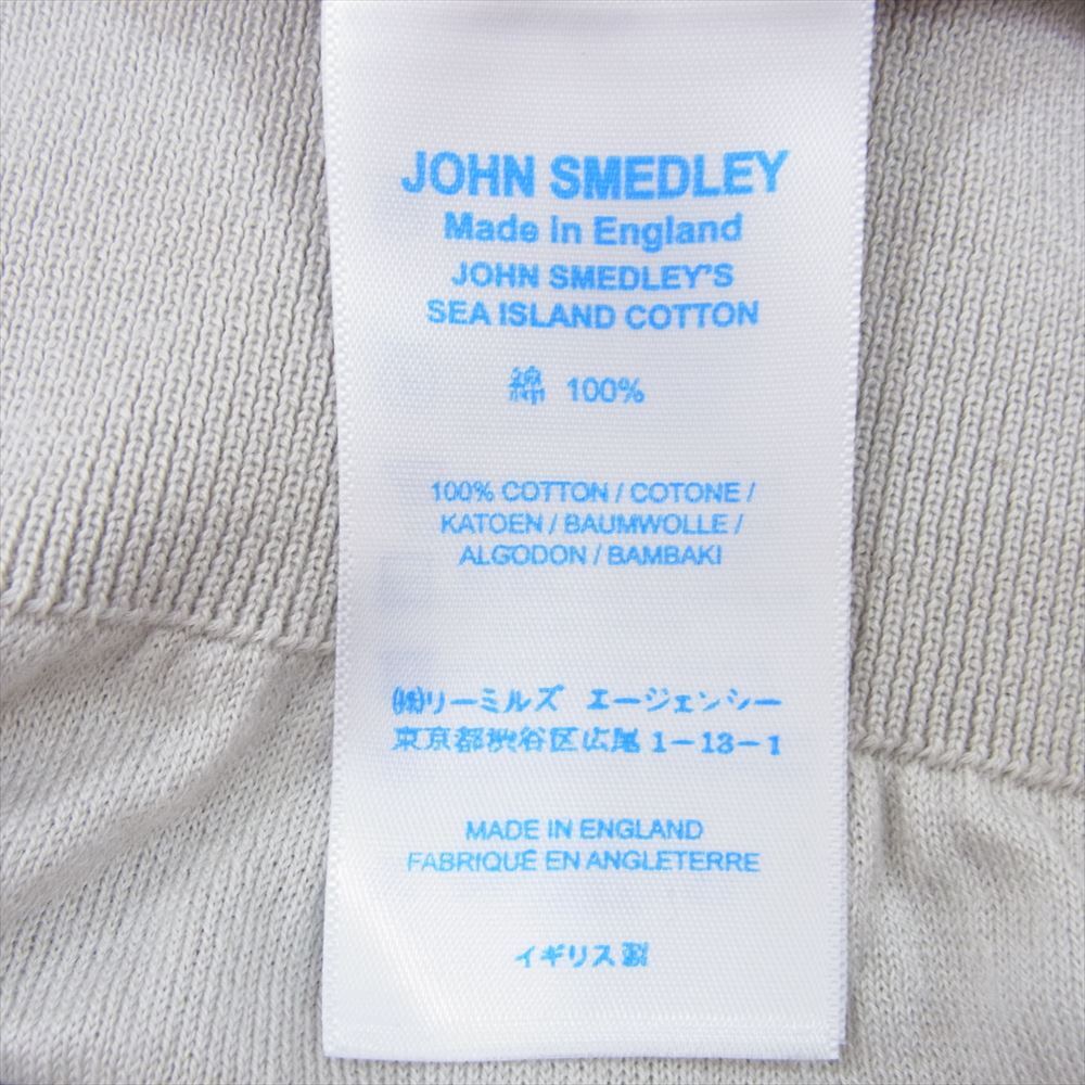 JOHN SMEDLEY ジョンスメドレー コットン イギリス製 ボタン カーディガン グレー系 S【中古】_画像5