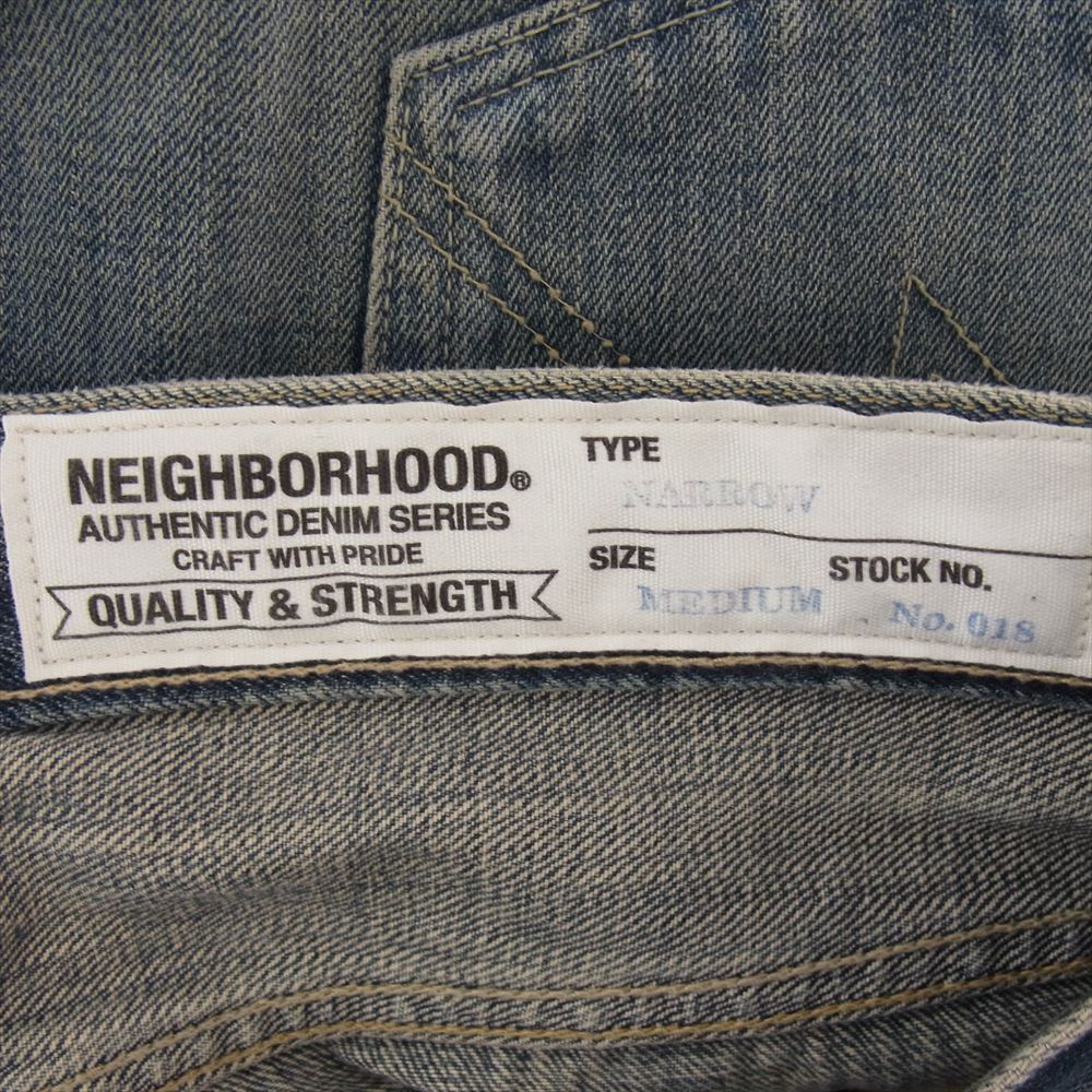 NEIGHBORHOOD ネイバーフッド 18AW 182DCNH-PTM13 WOVEN SAVAGE NARROW ウーブン サベージ ナロー ダメージ加工 デニム パンツ M【中古】_画像4