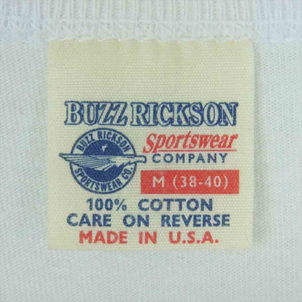 Buzz Rickson's バズリクソンズ USA製 NAVY CREW T Shirt TEE ネイビー クルー 半袖 Tシャツ ホワイト系 M【中古】_画像4