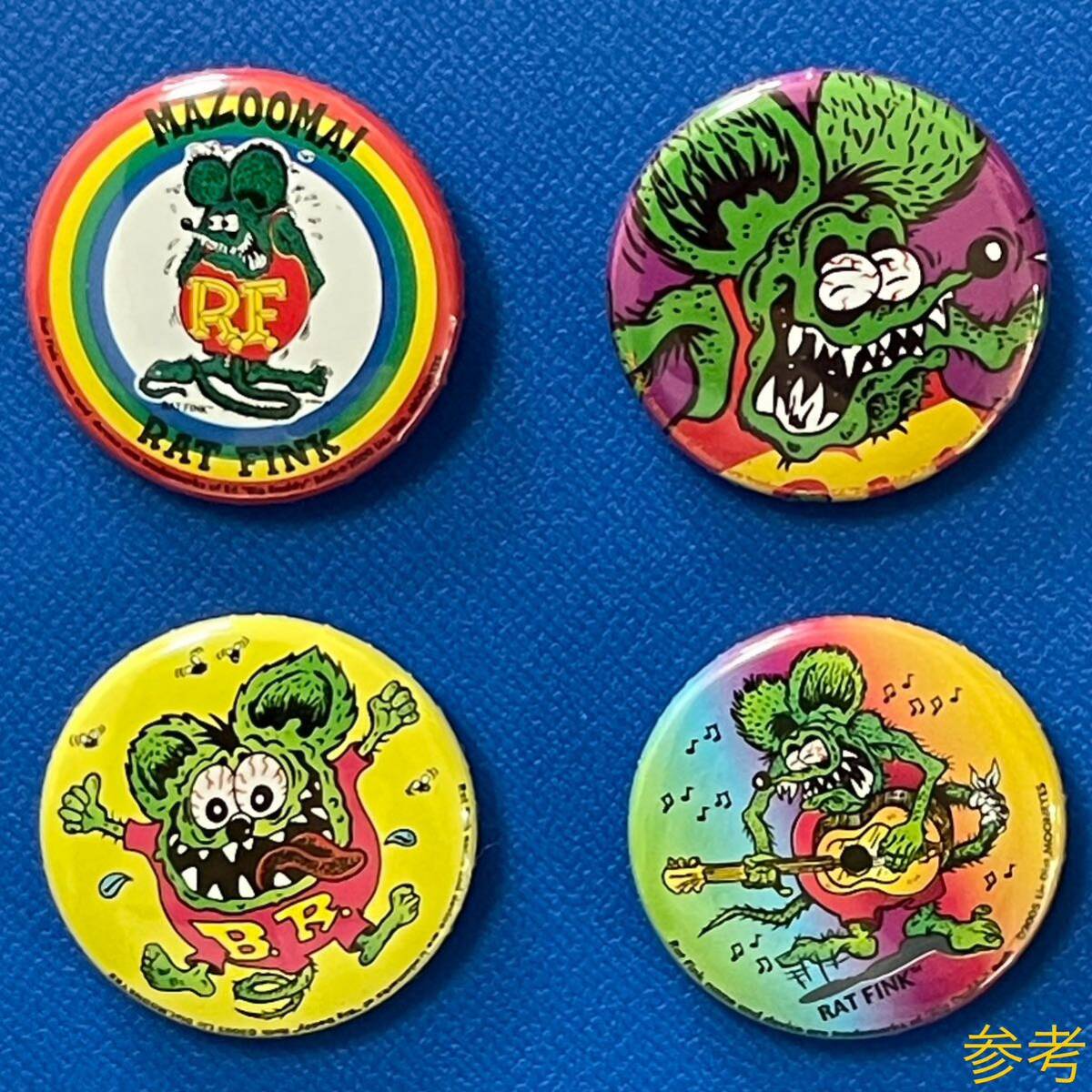 RAT FINK ラットフィンク 缶バッジ アメリカ雑貨 新品 4個セット No.E_画像2