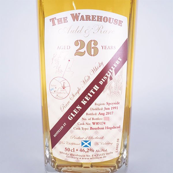 ★グレンキース 26年 1991‐2017 ザ ウェアハウス オールド＆レア ＊箱付 500ml 46.2% スペイサイド GLENKEITH TE19014_画像3