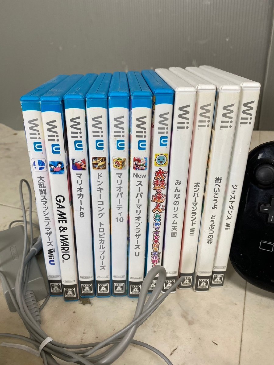 YI050156 Wii U 本体 ゲームパッド WUP-101 32GB WUP-010 ソフト付き マリオ等 初期化済み 直接引き取り歓迎_画像2