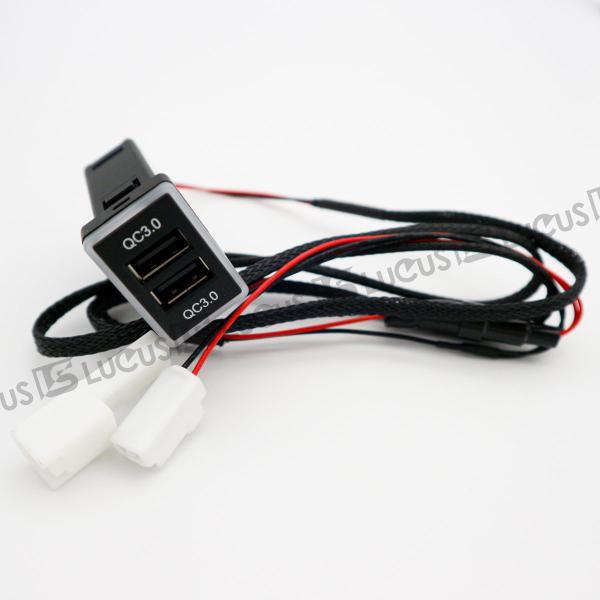 USB 2ポート 充電 USBポート スイッチカバー 交換型 LED タイプA トヨタ ダイハツ ブルー LED Quick Charge3.0対応_画像2
