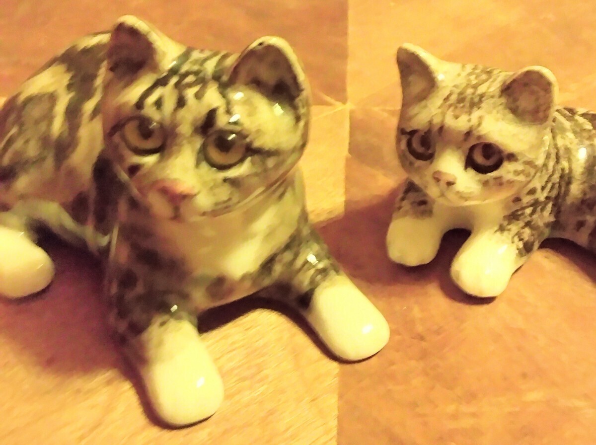 「3000円出品〜」英国 ウィンスタンレイキャット ケンジントンキャット サイズ1.2 おまとめ2点 置物 陶器 コレクション 猫 CAT_画像2