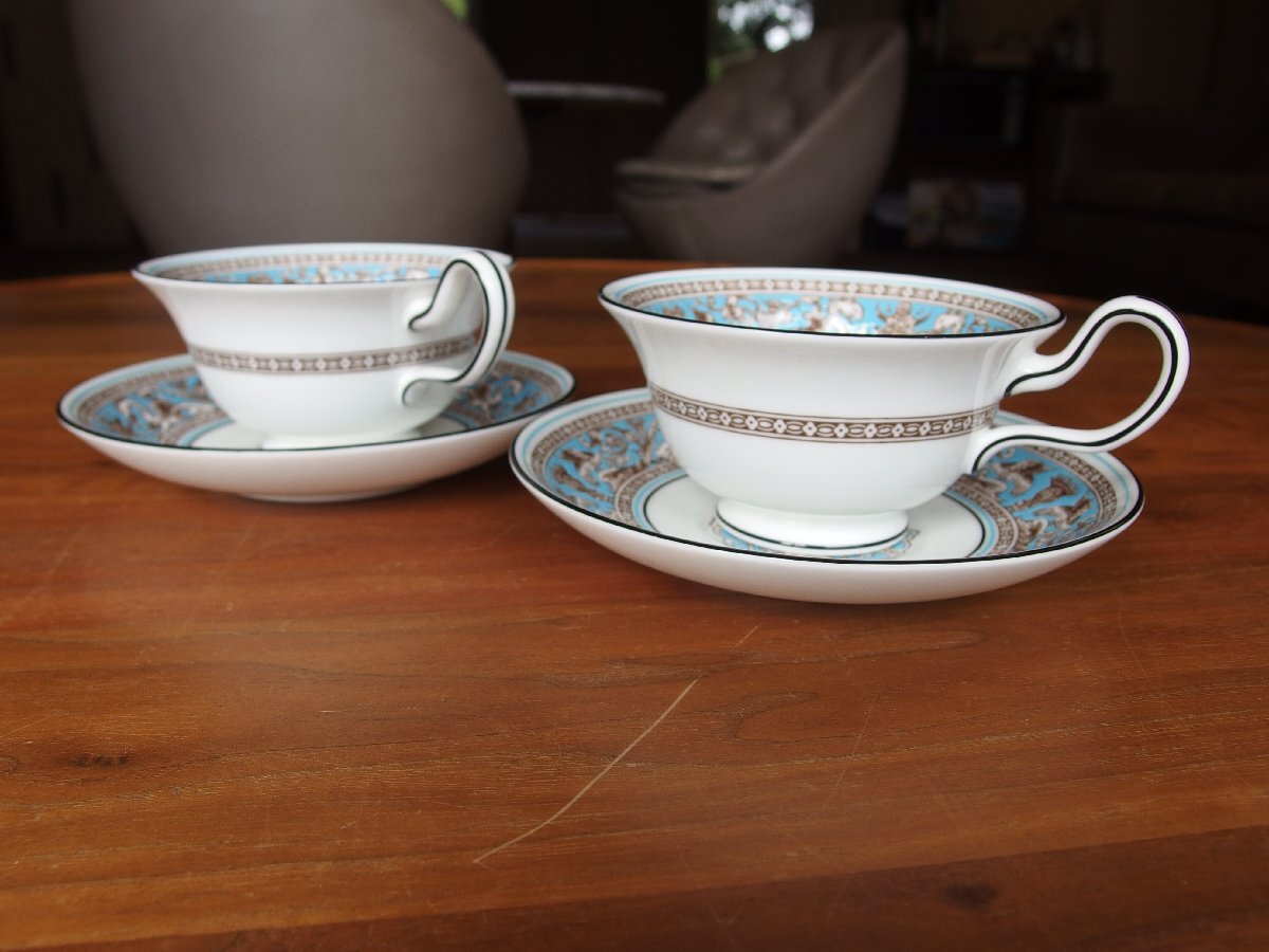 WEDGWOOD★ウェッジウッド★FLORENTINE TURQUOISE フロレンティーン ターコイズ ティーカップ＆ソーサー 2客セット★洋食器★陶磁器★茶器_画像10