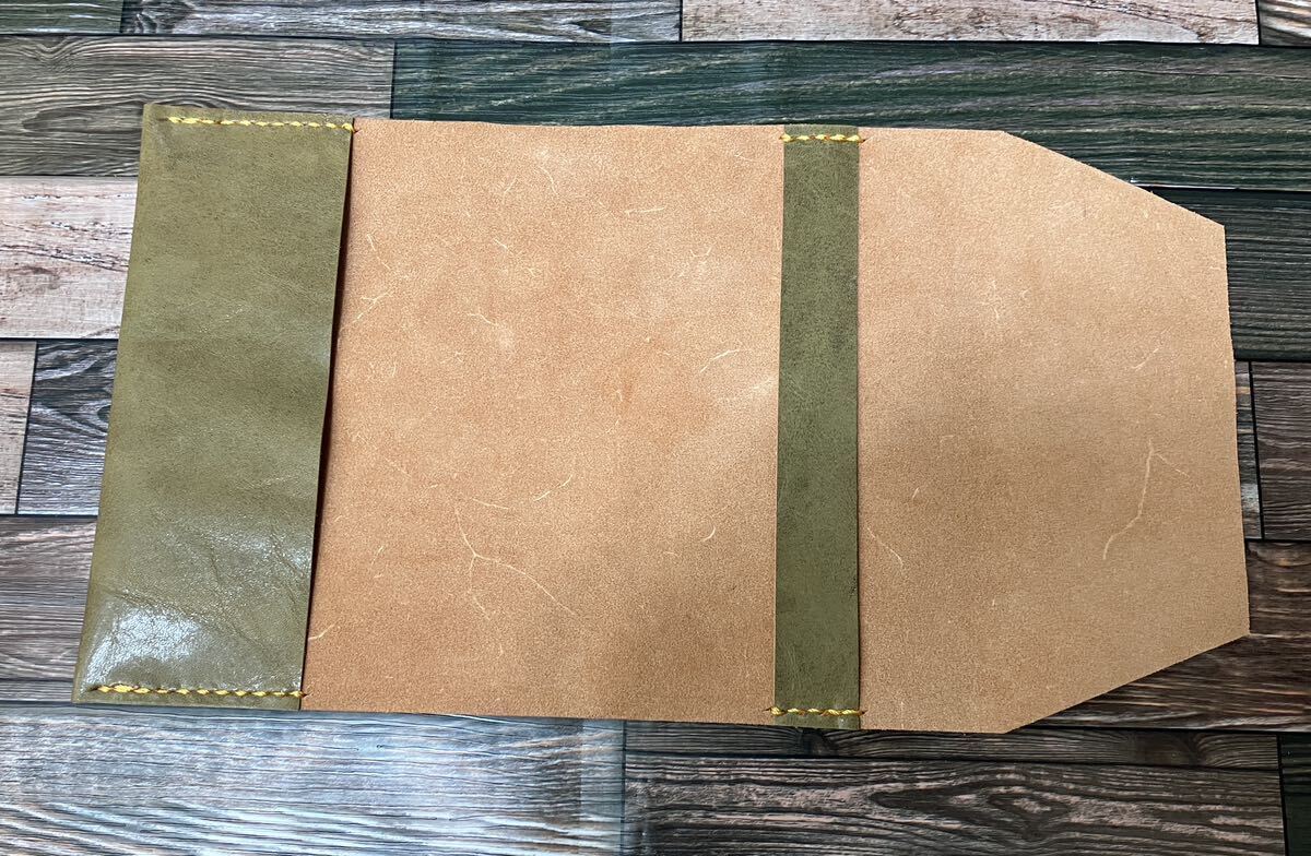 [ cheap ] difference included type Hayakawa size book cover library book@ size A6 correspondence transparent feeling olive piece .. leather original leather hand .. notebook diary pocketbook cover 