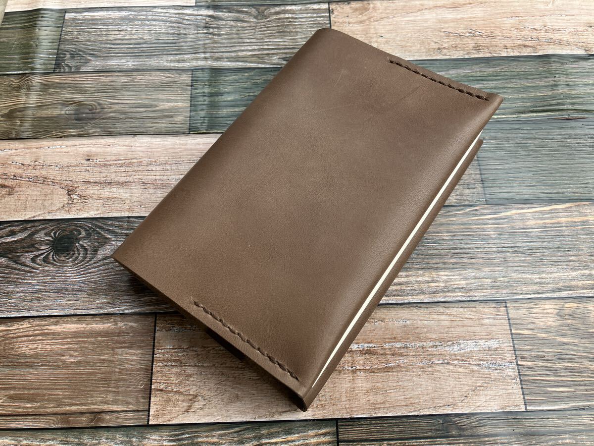  difference included type book cover library book@ size A6 correspondence firmly . mocha Brown leather original leather hand made hand .. notebook diary pocketbook cover difference included type 