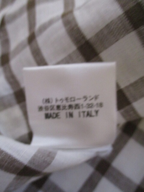 ゆうパケット可 イタリア製 LUIGI BORRELLI ルイジ ボレッリ チェック柄 麻 リネン ボタンダウンシャツ １６の画像6