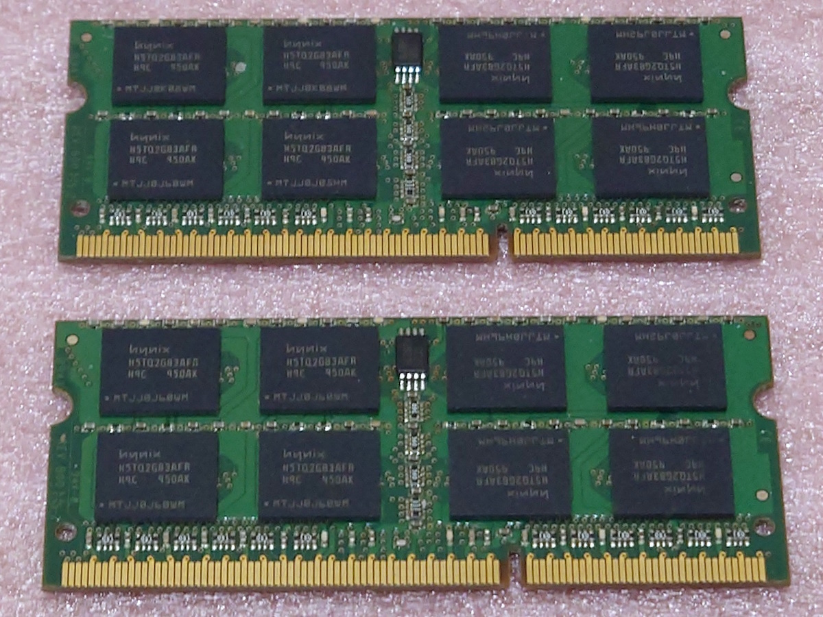 ◇SanMax SMM-N4G-1066 2枚セット - PC3-8500S/DDR3-1066 Hynixチップ 204Pin DDR3 S.O.DIMM 8GB(4GB x2) 動作品の画像2