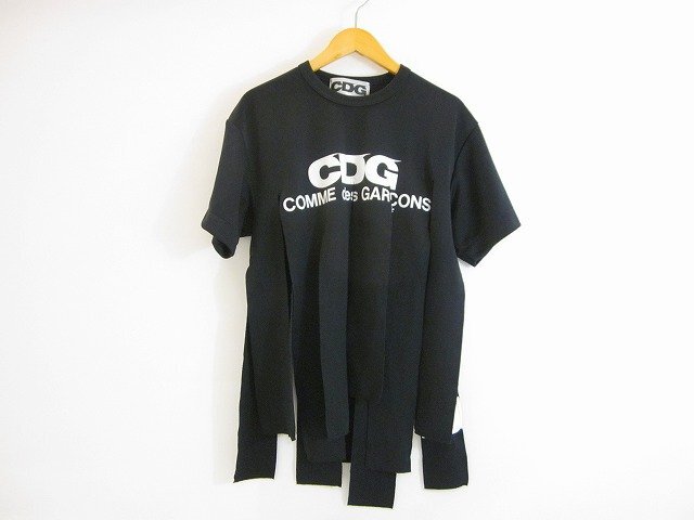 COMME des GARCONS / コム・デ・ギャルソン CDG 短冊Tシャツ SZ-T014 半袖 レディース サイズ : S ブラック