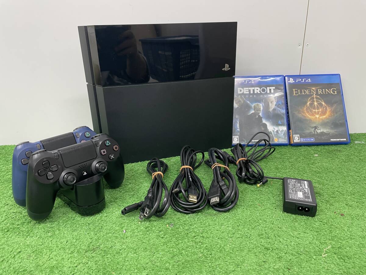 [s3213][ secondhand goods ]1000 jpy start!PlayStation4 body CUH-1000A* controller ×2* soft 2 ps attaching * the first period . ending! immediately possible to play!*