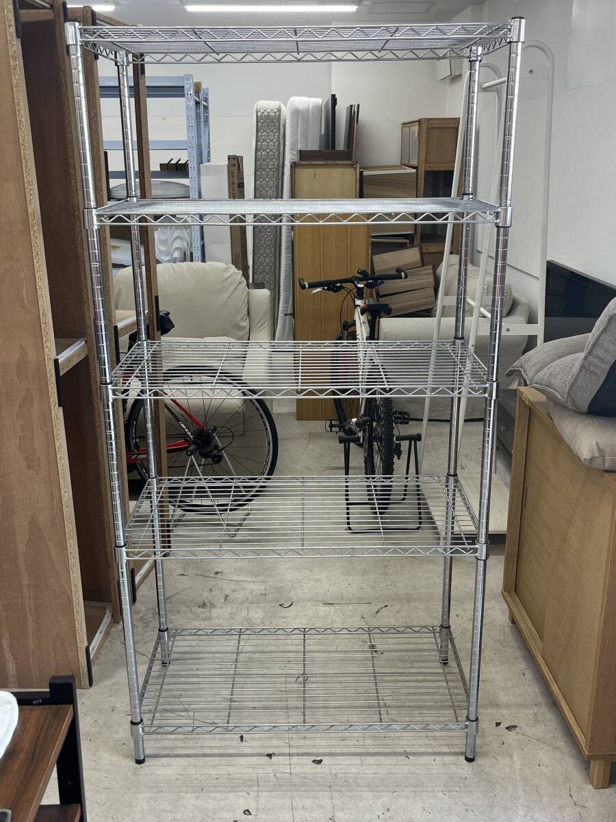 [s3128] stainless steel rack used present condition goods size : depth 45cm× width 90.5cm× height 177cm* disassembly shipping possibility * direct pickup warm welcome!!