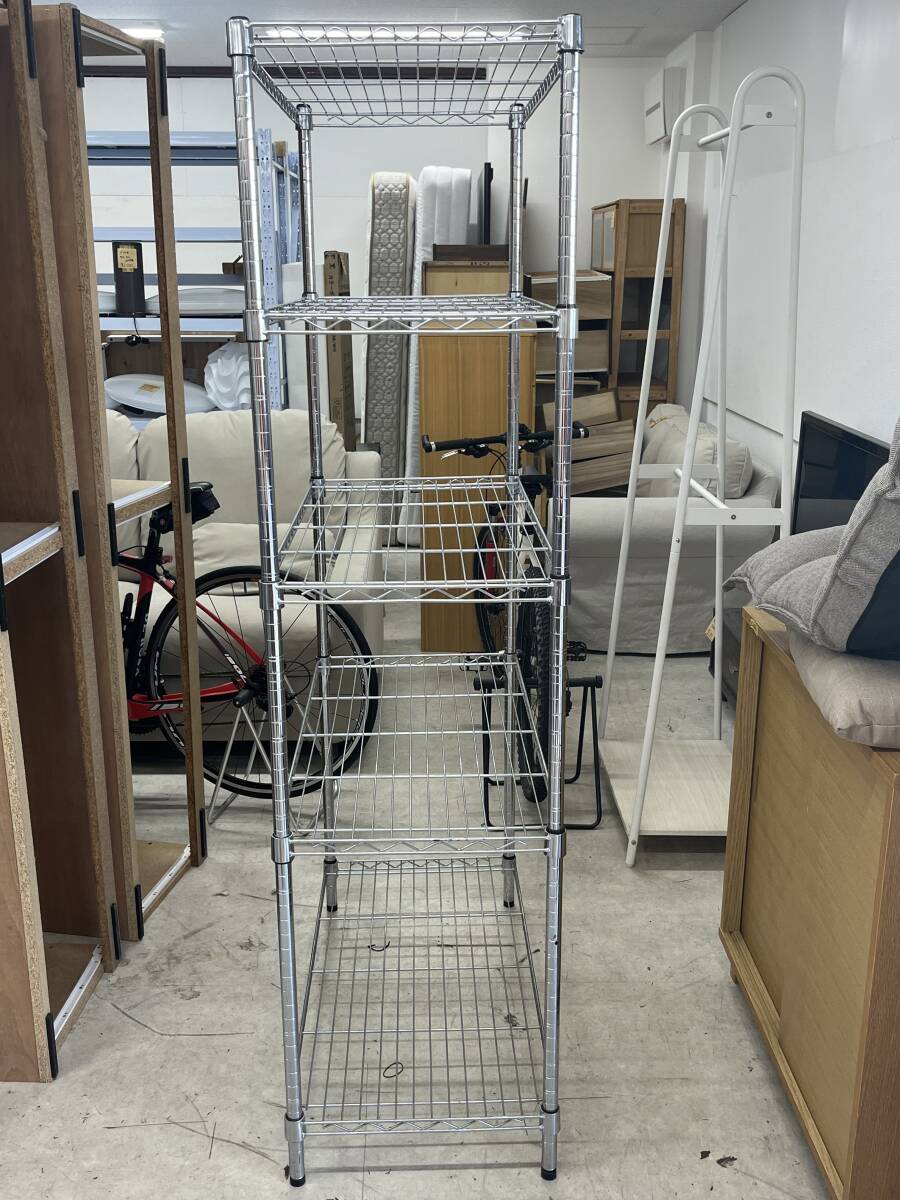 [s3128] stainless steel rack used present condition goods size : depth 45cm× width 90.5cm× height 177cm* disassembly shipping possibility * direct pickup warm welcome!!