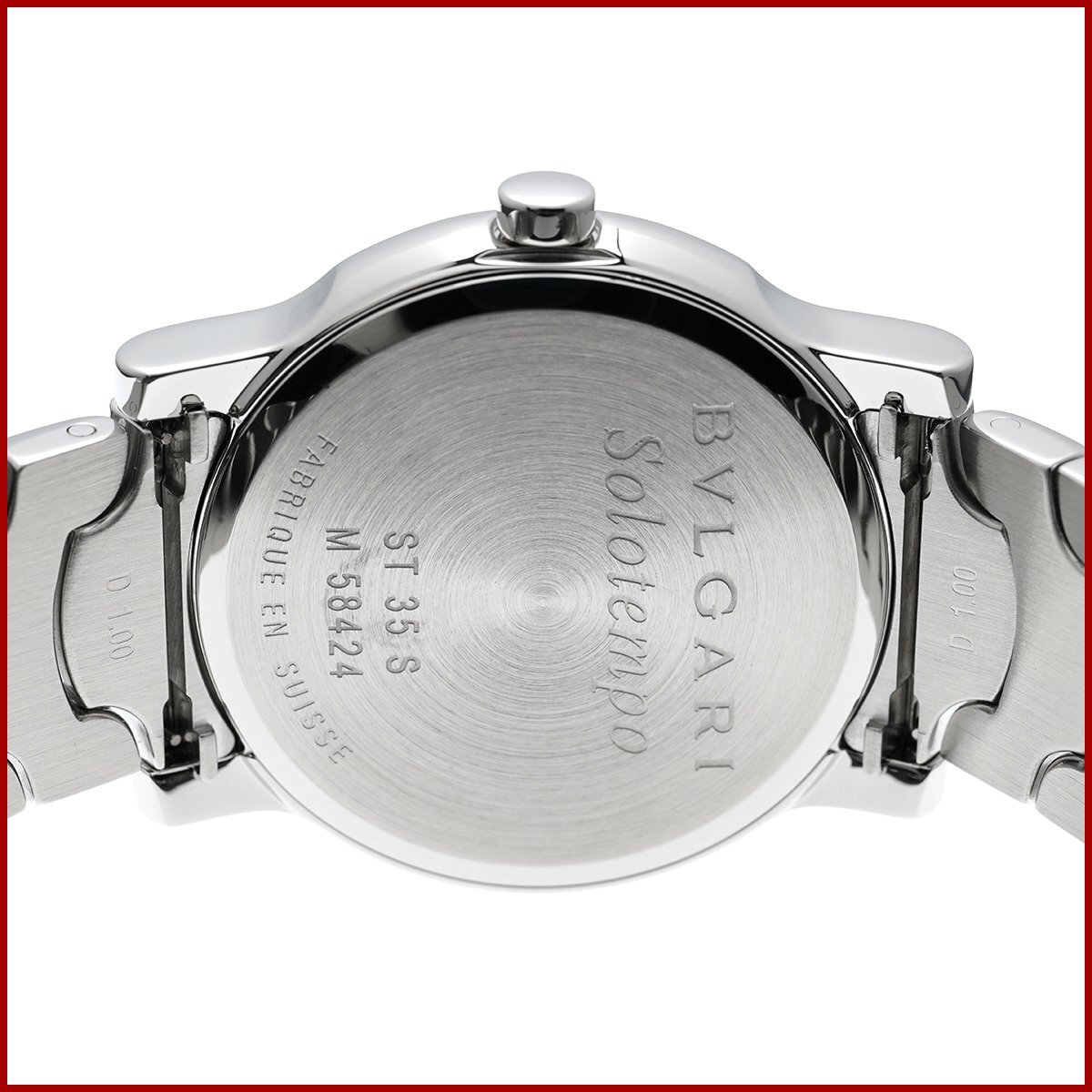 ブルガリ メンズ 腕時計 ソロテンポ ST35S SS ステンレススチール ホワイト文字盤 腕回り18cm 美品 新品仕上げ済み_画像7