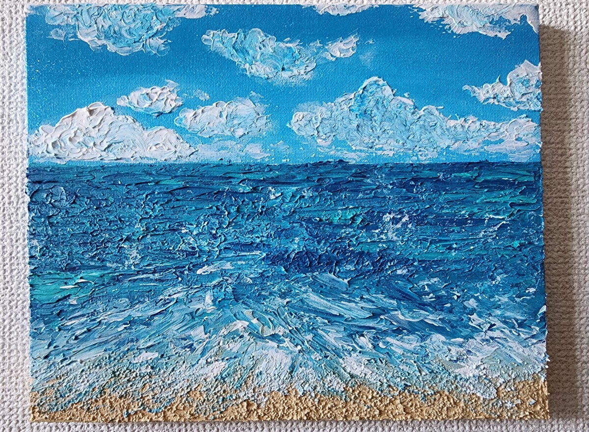  landscape painting sea acrylic fiber . tech s tea - art abstract painting impression . picture 