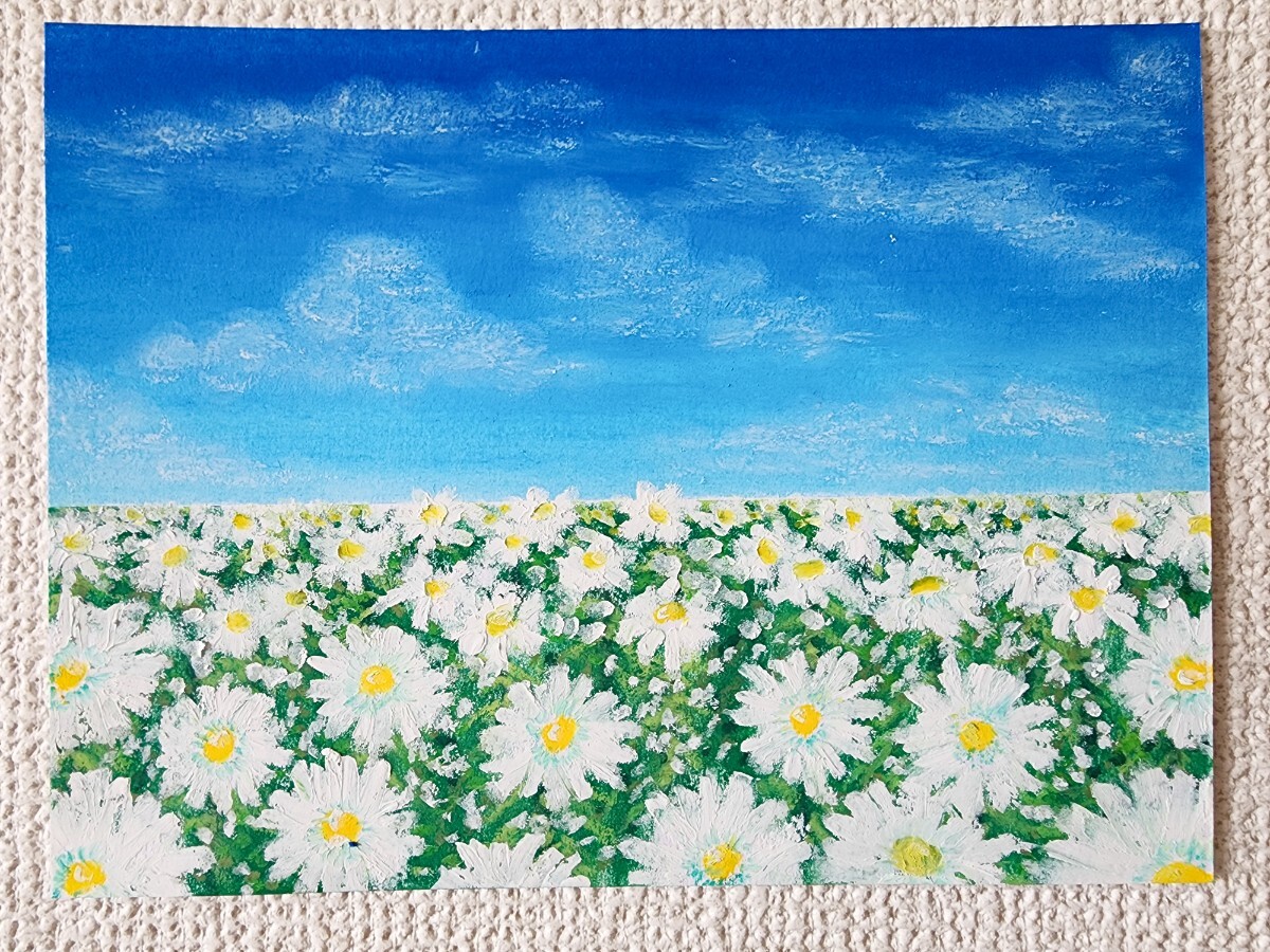 風景画　花　アート　花の絵　パステル画　絵　絵画　花畑_画像1