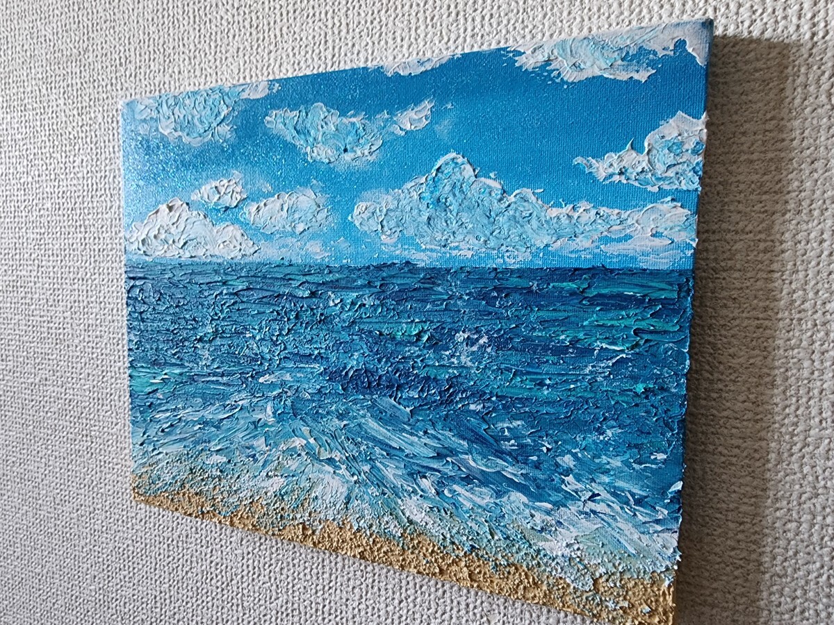  landscape painting sea acrylic fiber . tech s tea - art abstract painting impression . picture 
