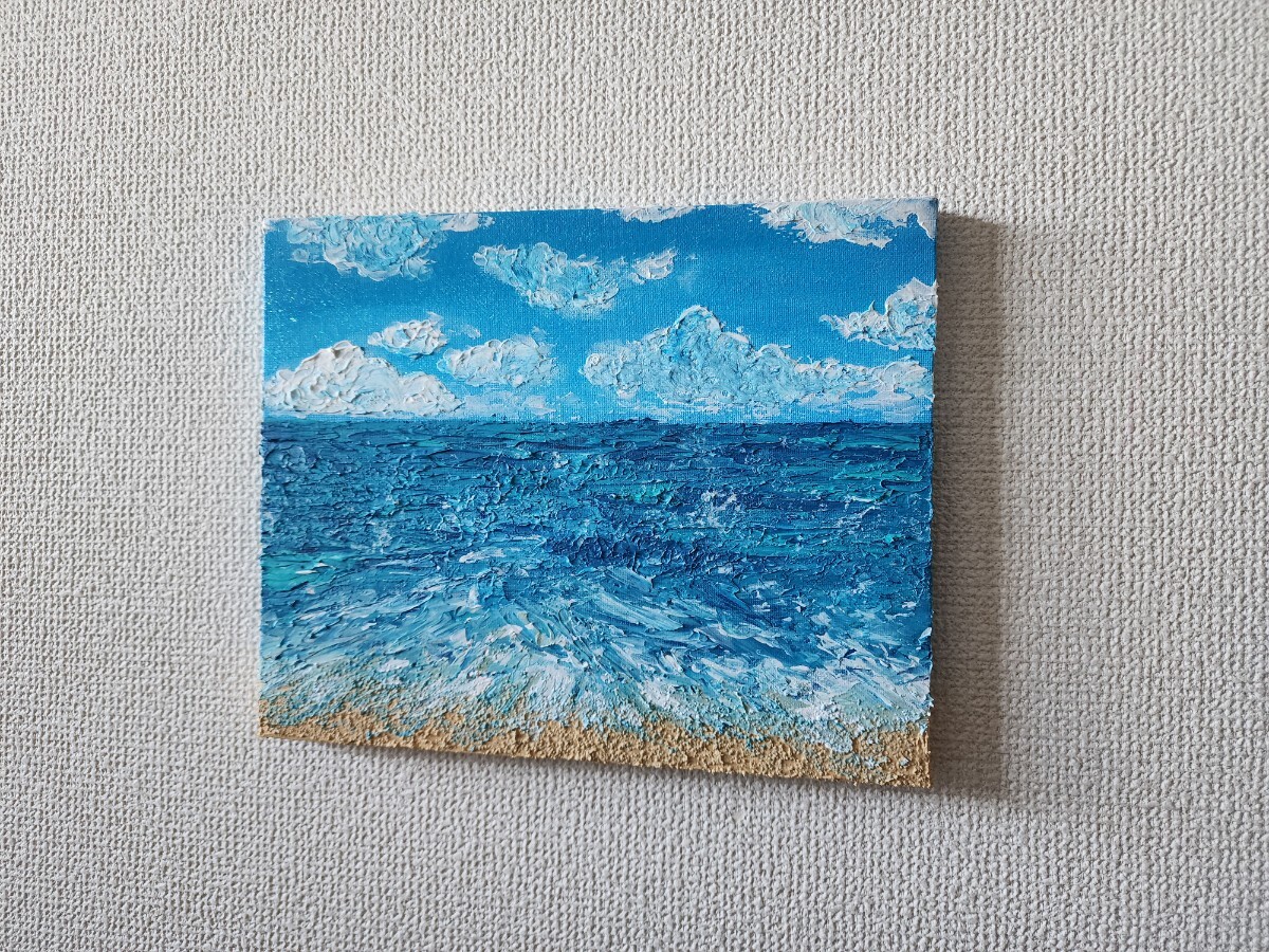  landscape painting sea acrylic fiber . tech s tea - art abstract painting impression . picture 