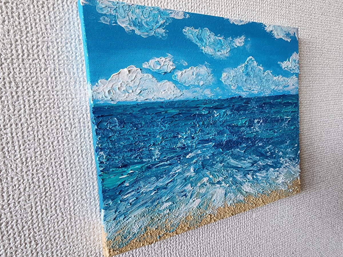  landscape painting sea acrylic fiber . tech s tea - art abstract painting impression . picture 