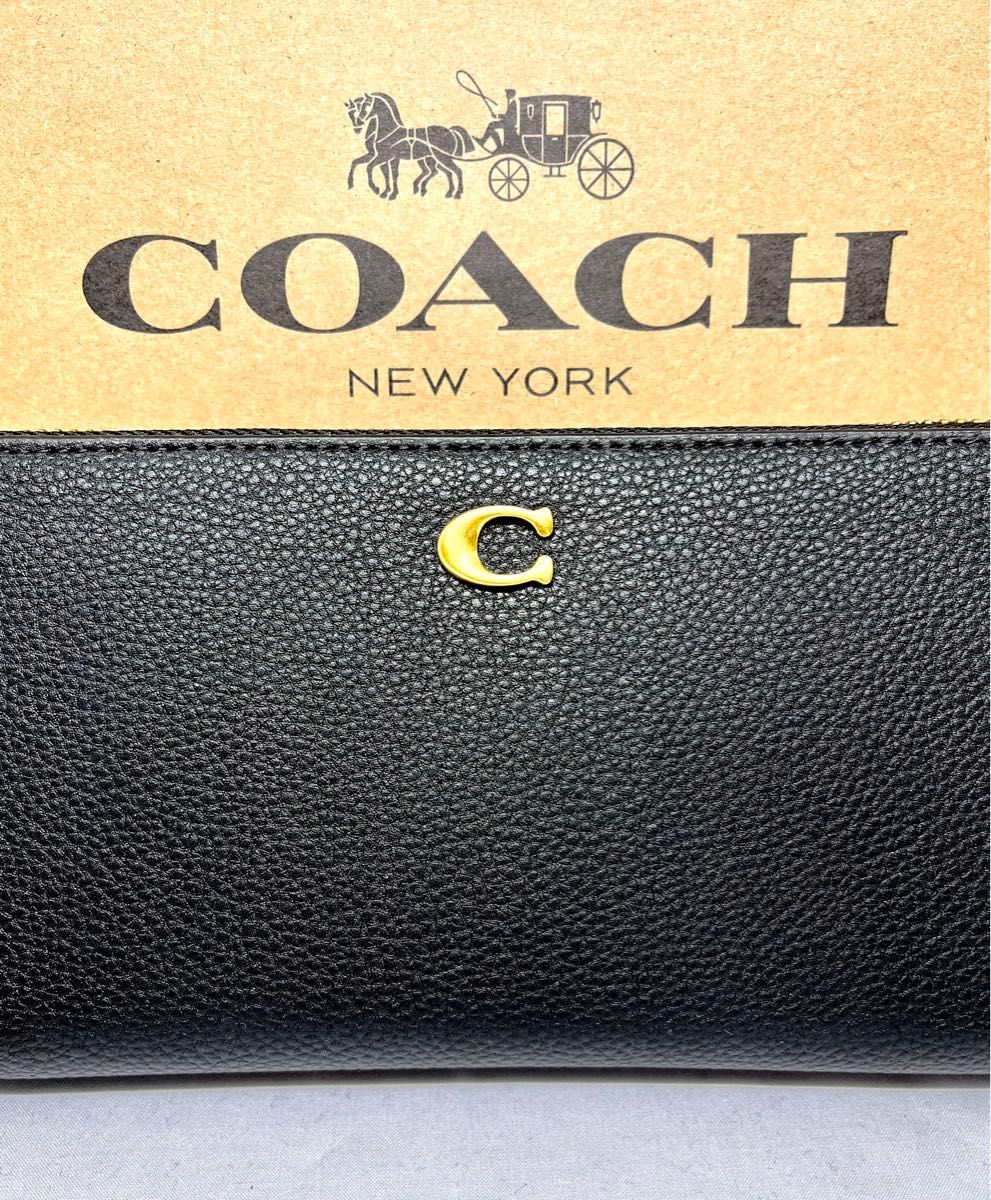 コーチ COACH 財布 長財布 ラウンドファスナー　ブラック 新品