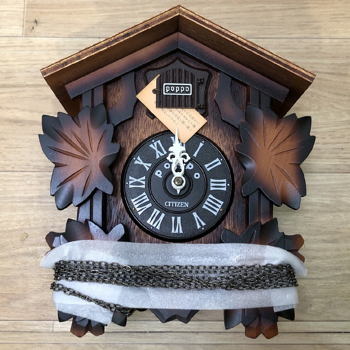 未使用保管品★CITIZEN シチズン cuckoo clock 鳩時計 poppo #109 当時物 昭和レトロ ハト時計 掛け時計 取扱説明書 元箱あり 日本製_画像2