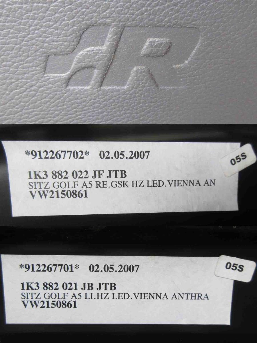 ** 1KZ Golf 5 R32 original OP? Recaro? front black leather semi bucket seat left right V6 **I3104-0147