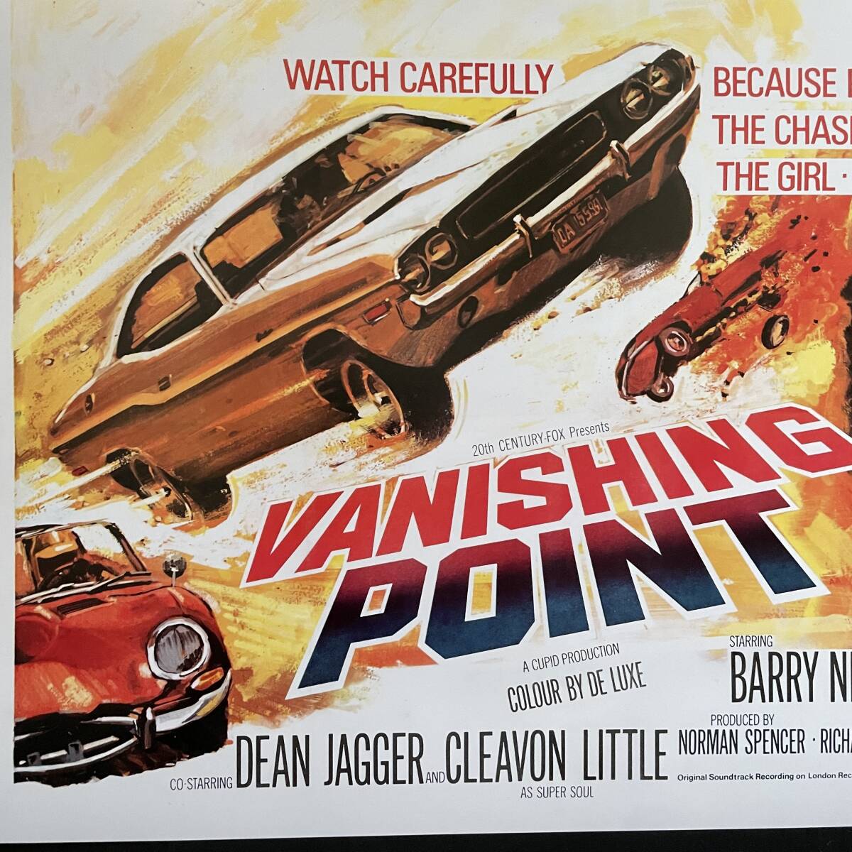 UK version poster [banising Point ]*Mopar/ Dodge Challenger /mopa-/Vanishing Point/Dodge/ Ame car /Challenger