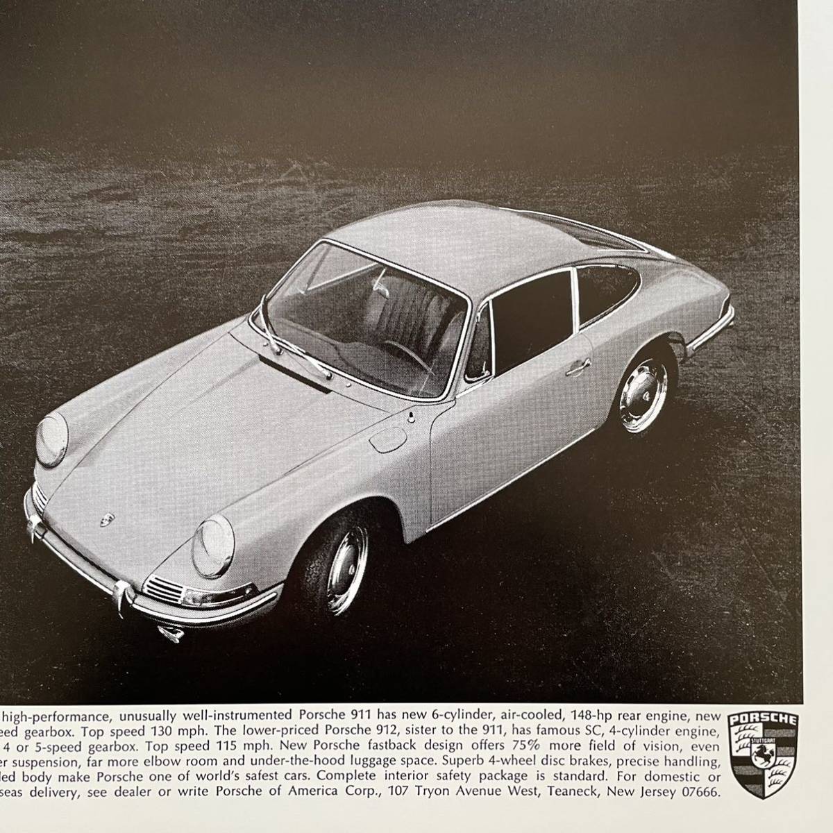 ポスター★1965年 ポルシェ911（Porsche 911） 北米広告ポスター 「The New Porshe」911/912★ナローポルシェ_画像4