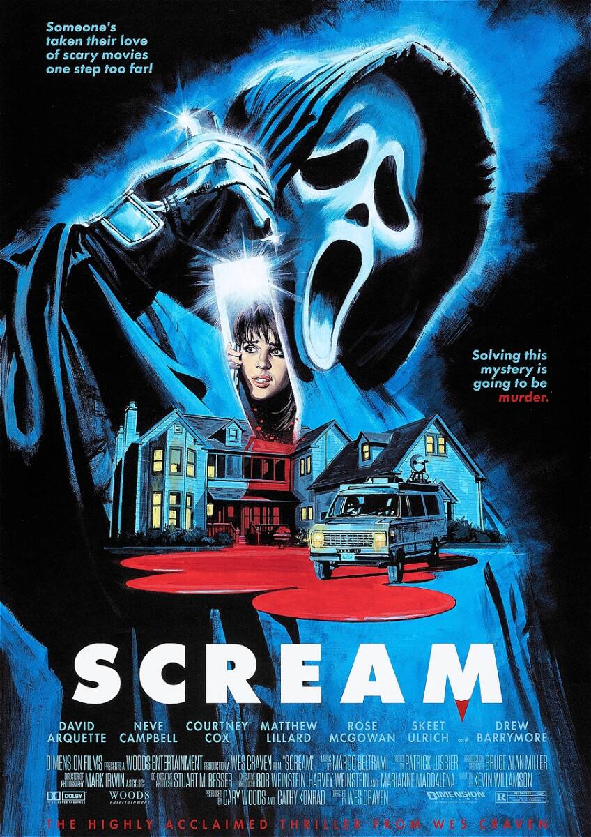 アートポスター「スクリーム」（Scream）★ウェス・クレイヴン/ネーヴ・キャンベル/スラッシャー映画_ポスターサイズ：42cm × 29.7cm