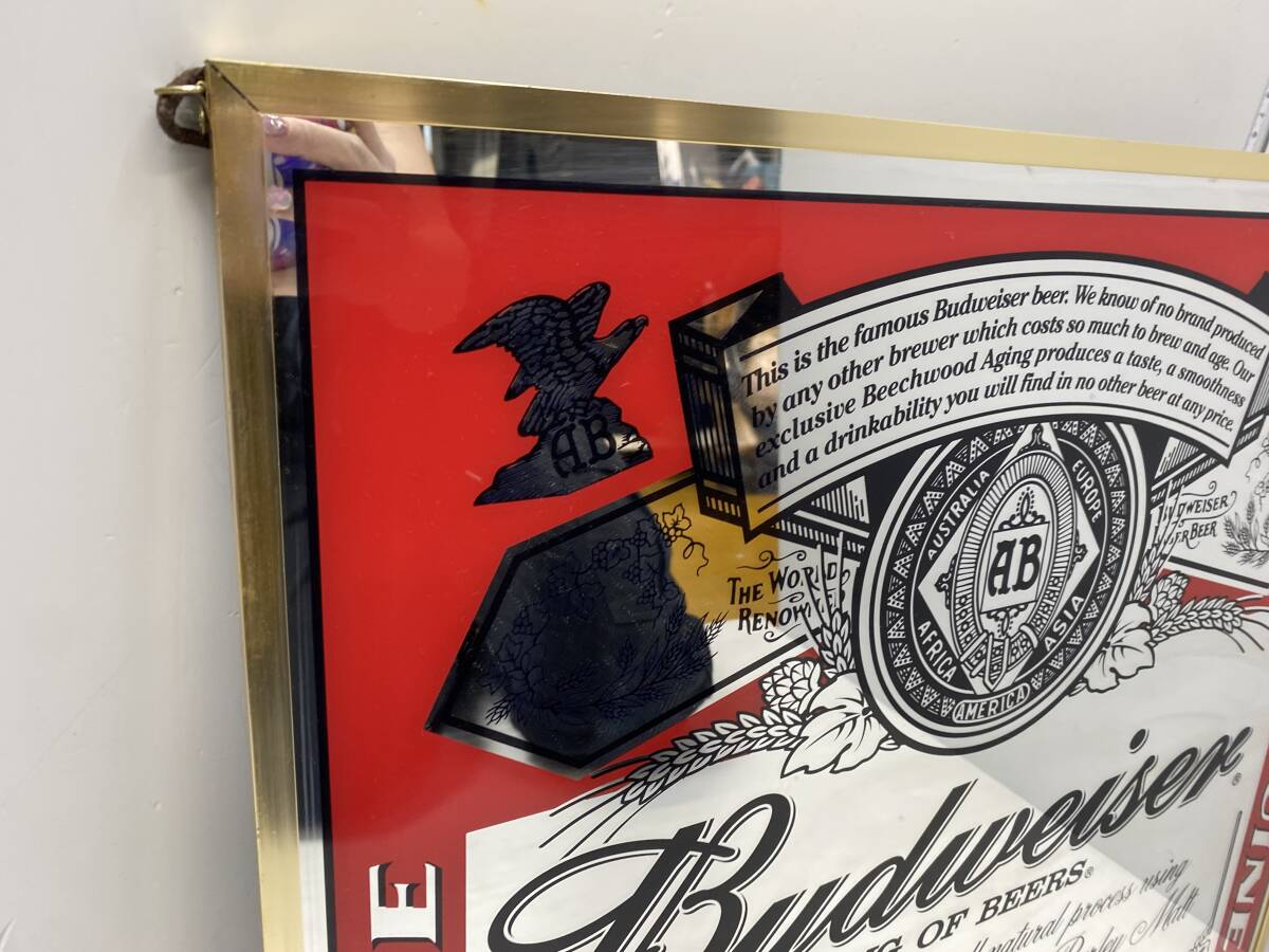 ★Budweiser バドワイザー★パブミラー ビンテージ 稀少 アンティーク【中古/現状品】の画像2