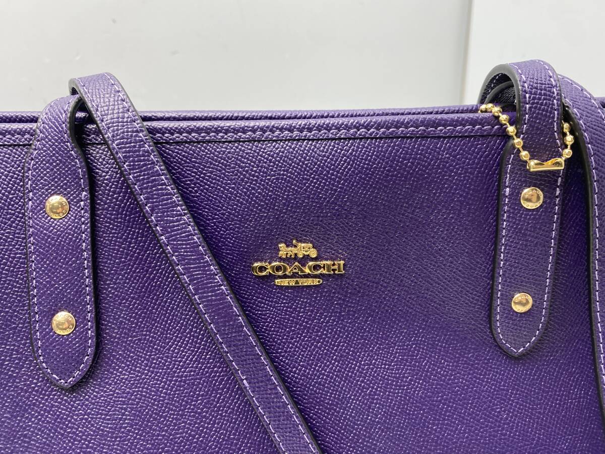 ★COACH コーチ★本物鑑定済 トートバッグ パープル 紫色 ビンテージ【中古/現状品】の画像2