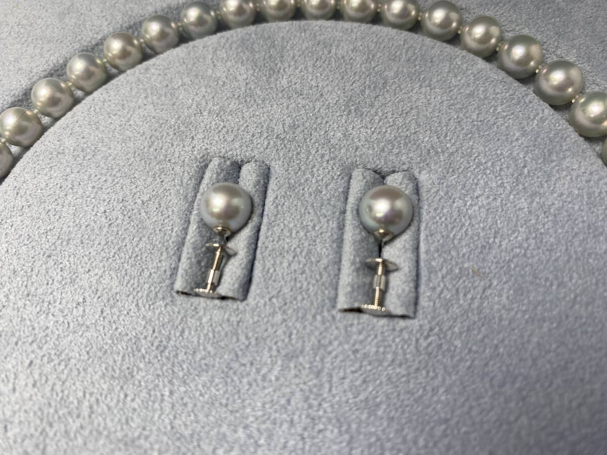 *CACHERka car kashe* pearl necklace earrings set accessory [ used / present condition goods ]