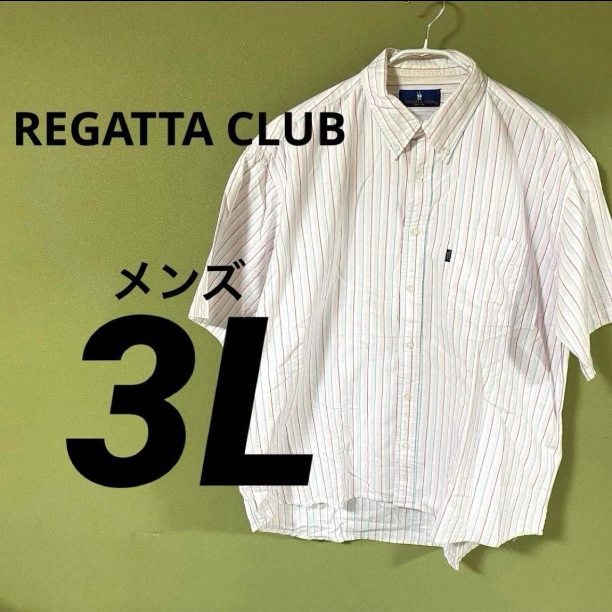 【REGATTA CLUB】   メンズ　3L   半袖シャツ　大きなサイズ ボタンダウンシャツ
