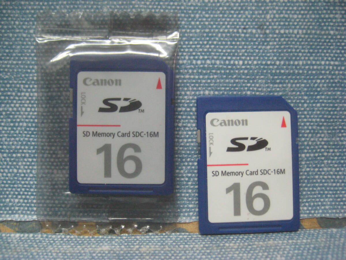 必見です 入手困難 Canon キヤノン SDメモリーカード SDカード SDC-16M 2枚セット(1枚未使用)_画像1