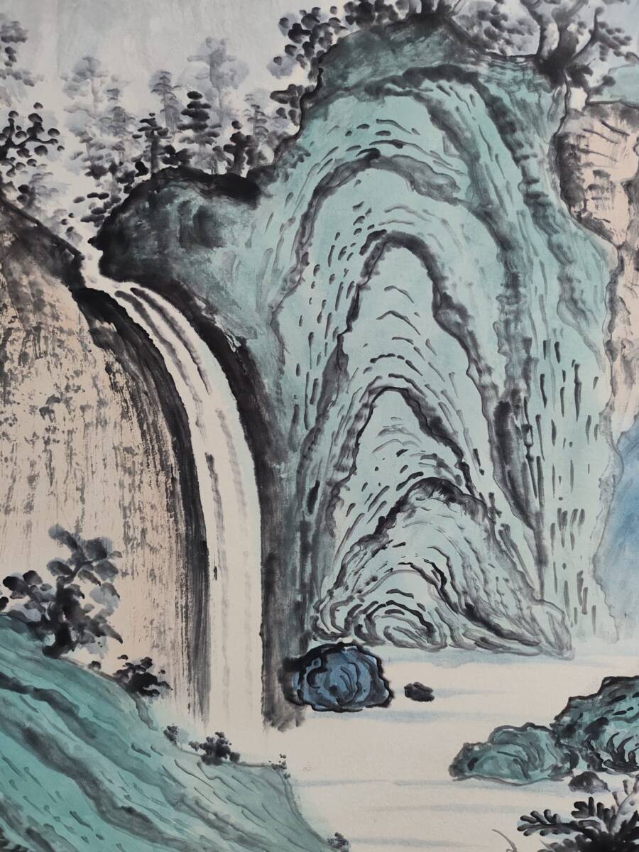 秘藏 近現代 張大千 中國畫家 山水畫 手描き 極細工 古美味 古美術 GP0509_画像8