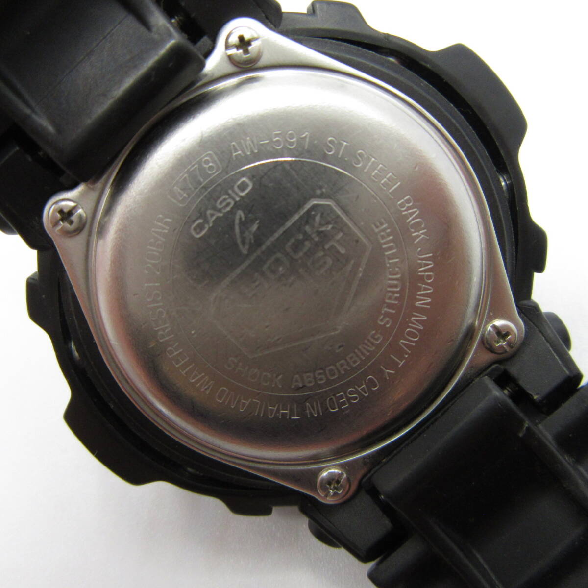 T1006☆CASIO G-SHOCK デジアナ AW-591【4778】AW-591-2AJF ブラック×ブルー カシオ Gショック 中古【時計】_画像6