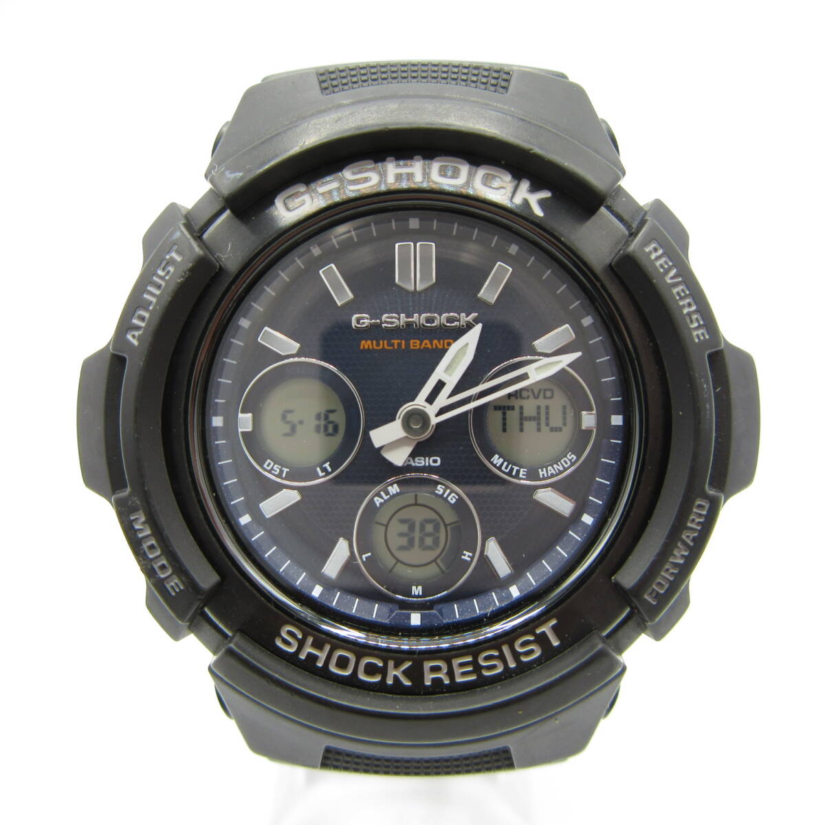 T1017☆CASIO G-SHOCK デジアナ タフソーラー マルチバンド6 AWG-M100SB【5230】AWG-M100SB-2AJF カシオ Gショック 中古品【時計】_画像1