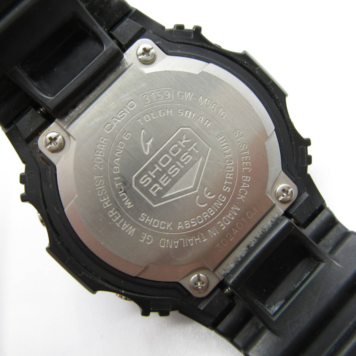 T1039☆CASIO G-SHOCK デジタル タフソーラー マルチバンド6 GW-M5610【3159】GW-M5610-1JF カシオ Gショック 中古品【時計】_画像6