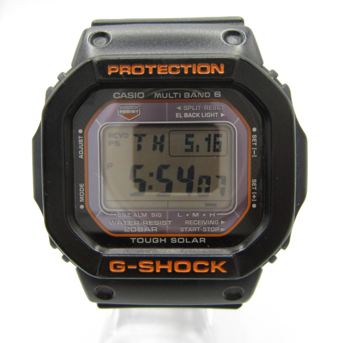 T1046☆CASIO G-SHOCK デジタル タフソーラー マルチバンド6 GW-M5610R【3159】GW-M5610R-1JF カシオ Gショック 中古品【時計】_画像1